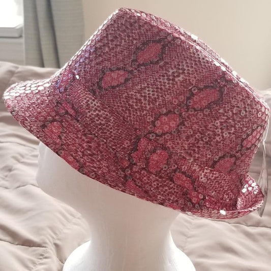 Fedora Sequin Snakeskin Hat