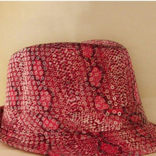 Load image into Gallery viewer, Fedora Sequin Snakeskin Hat
