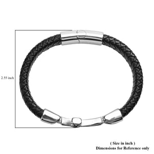 Genuine Leather Braided Strand Cross Bracelet Unisex