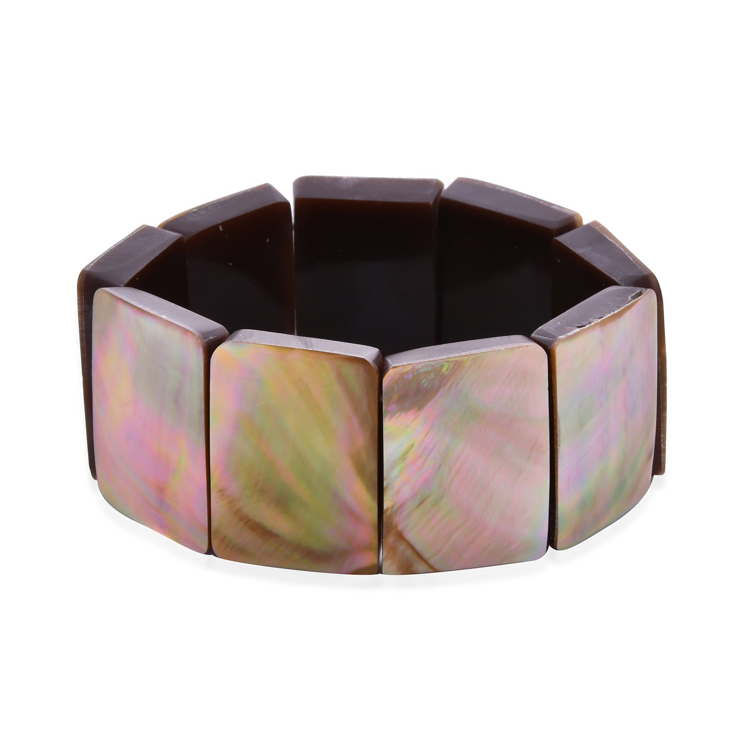 Golden Mabe Shell Resin Stretch Bracelet Unisex