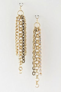Gorgeous Crystal Chain Drop Earrings