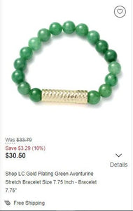 Green Aventurine Stretch Bracelet 7.75"