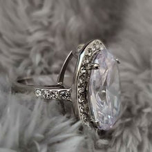 Load image into Gallery viewer, Diamond Sterling Silver Engagement Ring Size 5 and 6 - WHIMSICALIA
