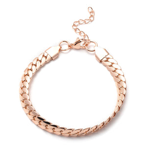 Unisex Herringbone Chain Bracelet in ION Plated Rose Gold