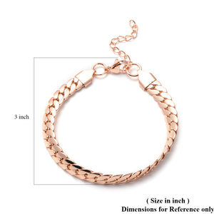 Unisex Herringbone Chain Bracelet in ION Plated Rose Gold
