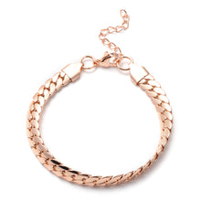 Load image into Gallery viewer, Unisex Herringbone Chain Bracelet in ION Plated Rose Gold
