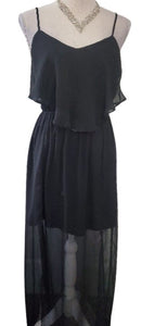 Chiffon Hi Lo Black Cutout Dress Size Small