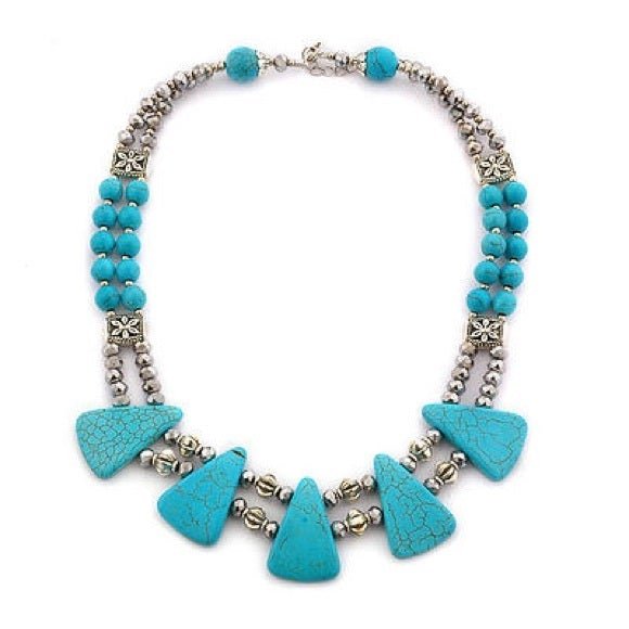 South Western Turquoise and Silver Necklace