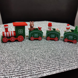 Handmade Wooden Train Christmas Ornaments
