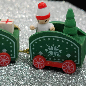 Handmade Wooden Train Christmas Ornaments