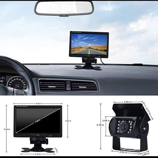 NEW Backup Camera Kit, 7 Inch LCD Rear View Camera Monitor,Waterproof Night Vision