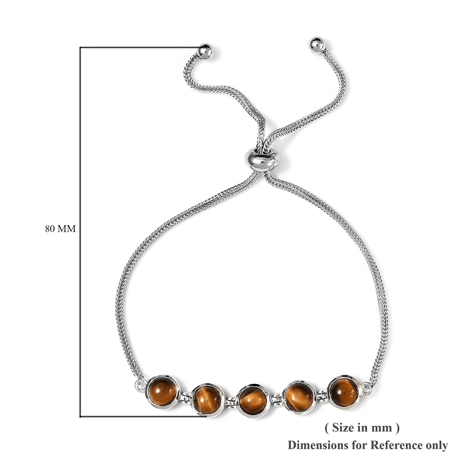 South African Tigers Eye Beads Bracelet in Sterling Silver