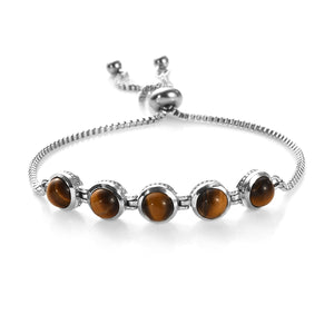 South African Tigers Eye Beads Bracelet in Sterling Silver