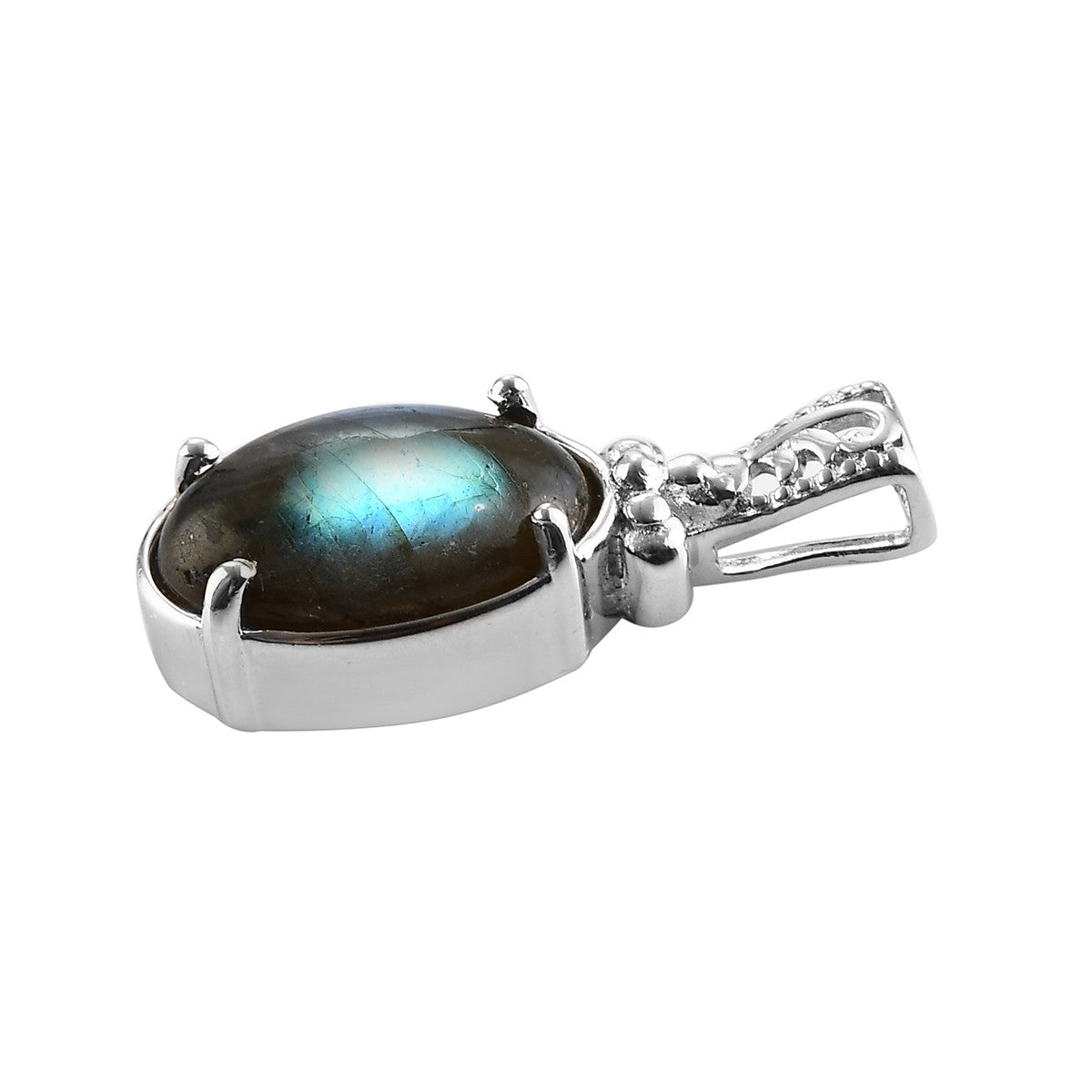 KARIS Malagasy Labradorite Solitaire Pendant in Platinum Bond