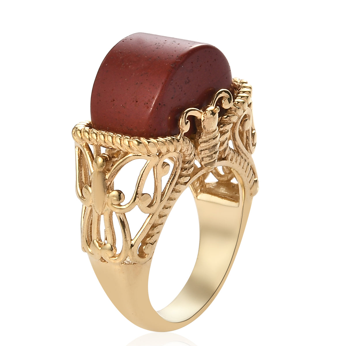 KARIS Red Lighting Jasper Fancy Ring