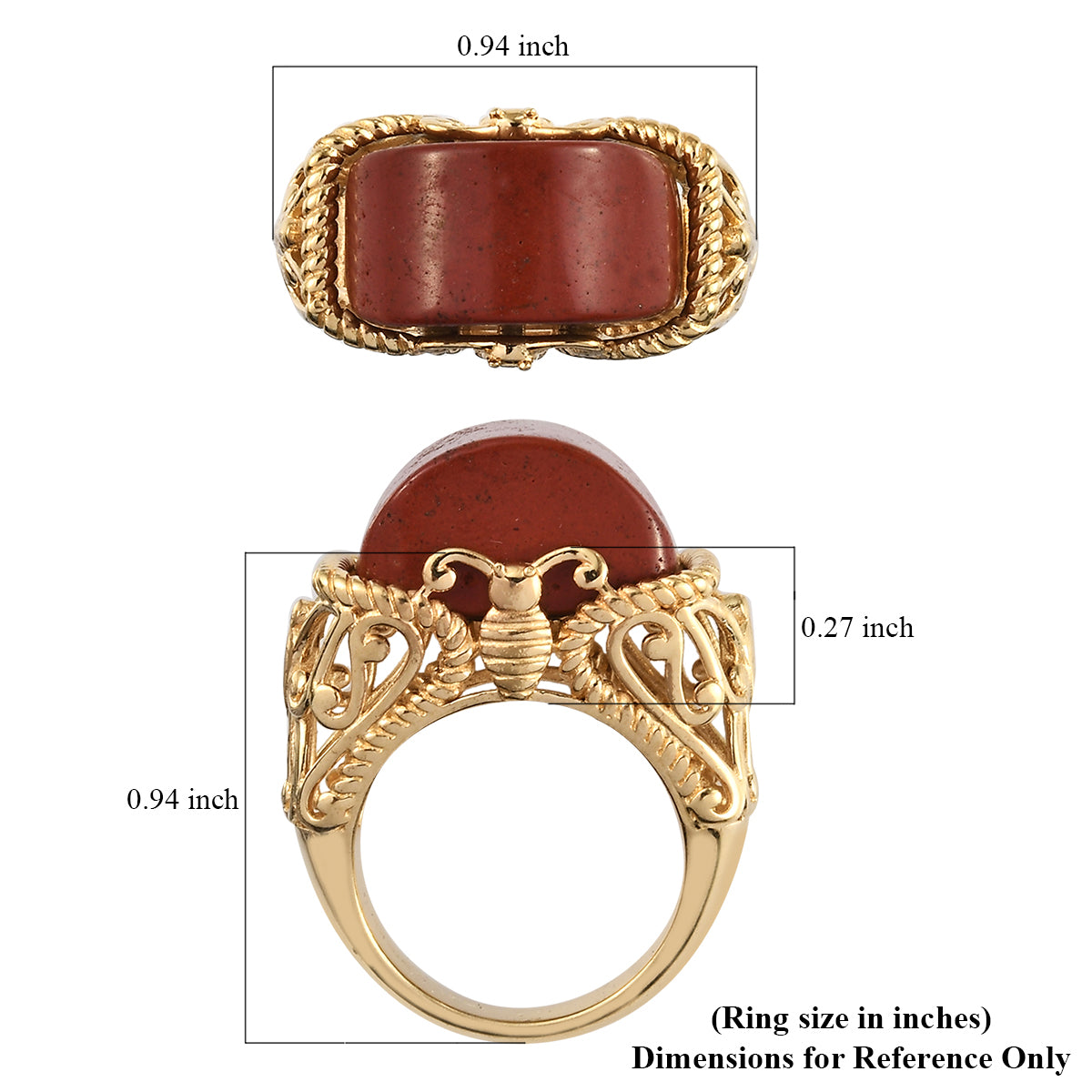 KARIS Red Lighting Jasper Fancy Ring