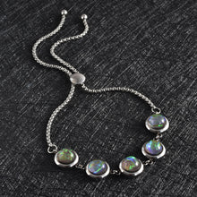 Load image into Gallery viewer, Lab Created Dark Green Opal 8mm Beaded Bolo Bracelet
