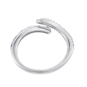 Lab Created Ruby and White Sapphire Bypass Ring in Sterling Silver Size 7