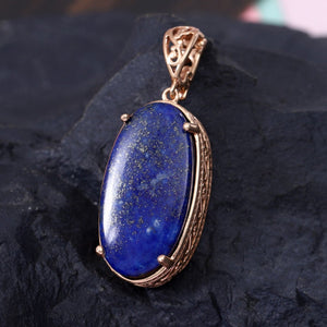 Lapis Lazuli Bronze and Ion Plated Solitaire Pendant