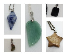 Load image into Gallery viewer, Unisex Aventurine, Unakite, Picture Jasper, Blue Jasper and Obsidian Necklaces
