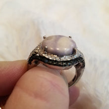 Load image into Gallery viewer, Lilac Amethyst Ring Surrounded with Dark Amethyst Size 7
