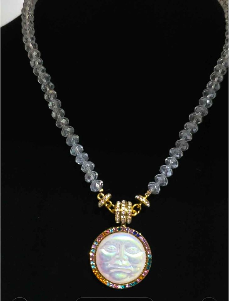 Luminous Bali Sun Cameo Pendant Necklace