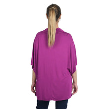 Load image into Gallery viewer, Viscose Blue or Magenta Loose Drape Cowl Neck Top
