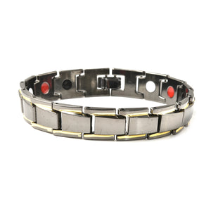 Men's Magnetic By Design Bracelet in Dark Silvertone (8.00 In)