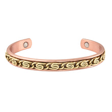 Load image into Gallery viewer, Magnetic By Design Byzantine Chain Pattern Adjustable Cuff Bracelet in Rosetone
