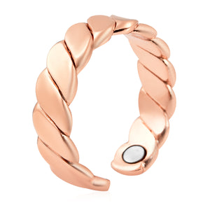 Magnetic By Design Rugged Pattern Open Shank Ring in Rosetone