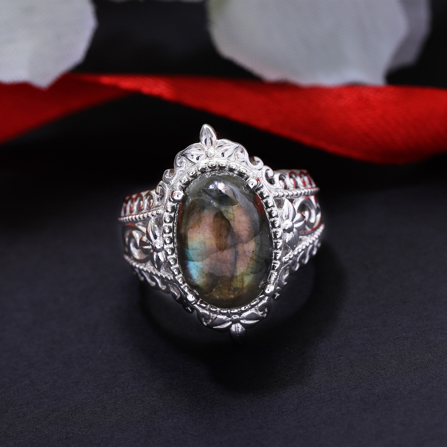 Malagasy Labradorite Artisan Ring