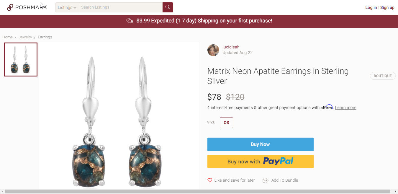 Matrix Neon Apatite Earrings in Sterling Silver 3.00 CTW