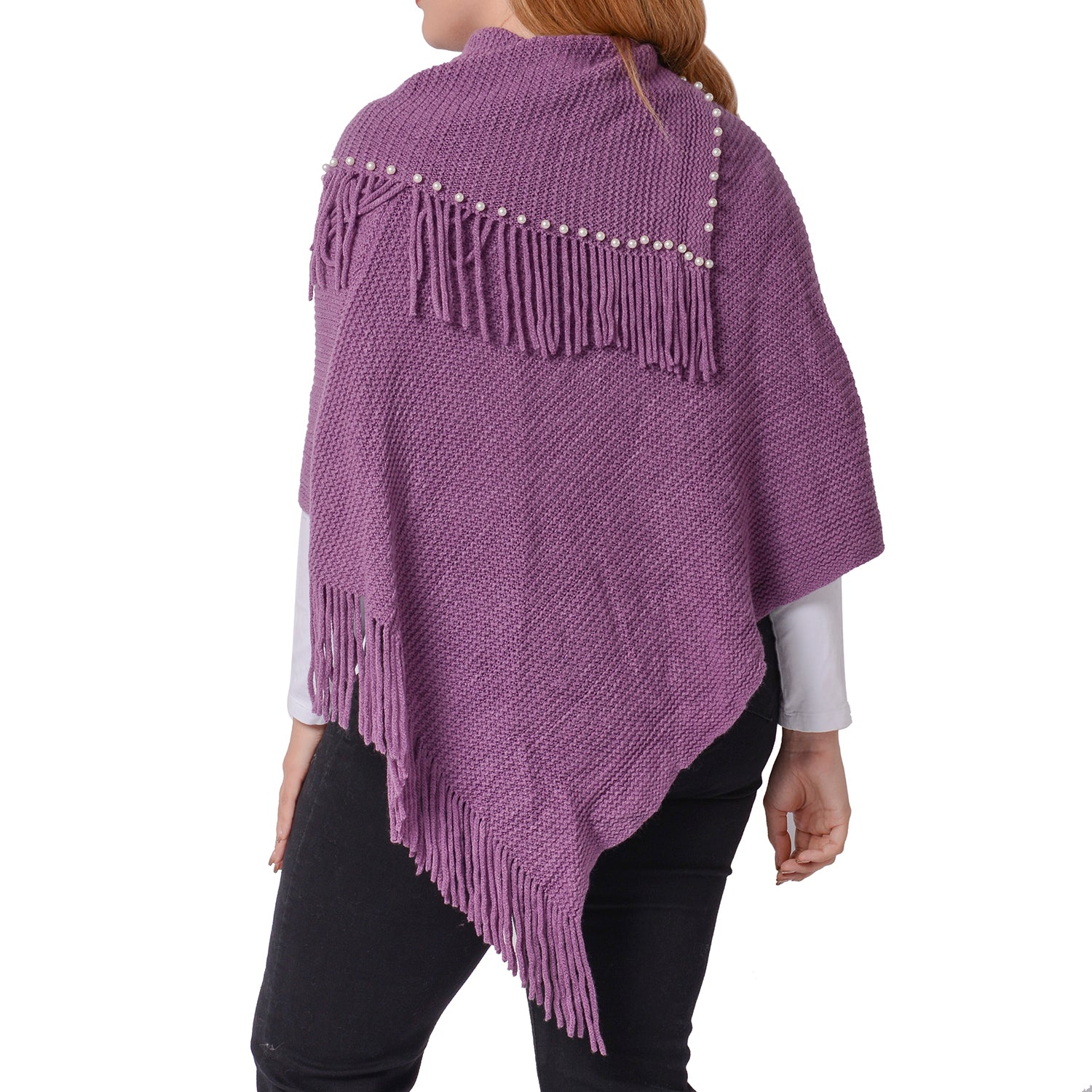 Super Soft  Pearled Poncho One Size, 3 Colors