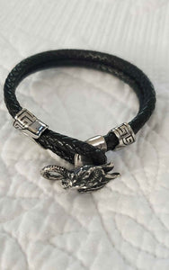 Men's Double Strand Dragon Leather Bracelet