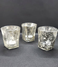 Load image into Gallery viewer, Mercury Glass Vintage Crackle Candle Holders with Tea Light Candle Set of 3

