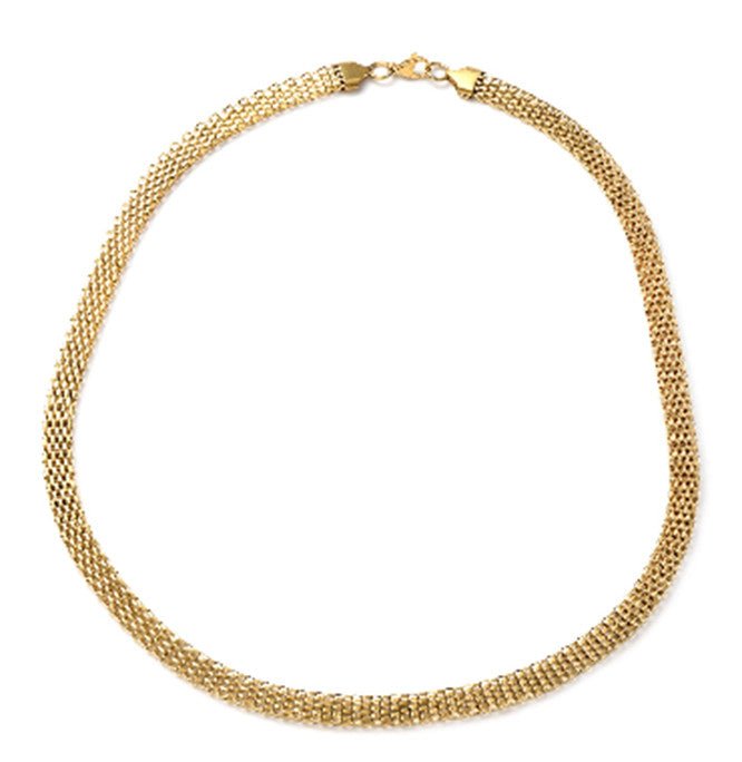 Chunky Mesh Chain Yellow Gold Necklace