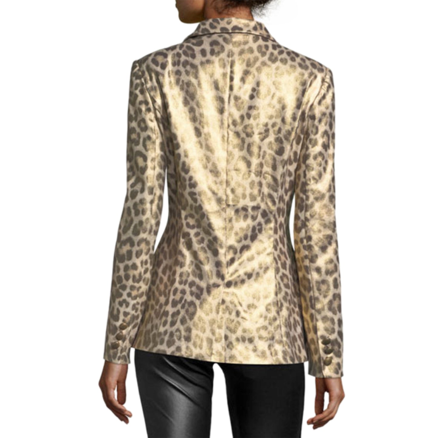 Metallic Coated Animal Print Blazer