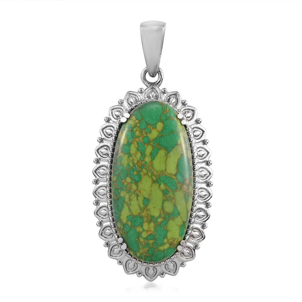Mojave Green Turquoise Solitaire Pendant