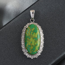 Load image into Gallery viewer, Mojave Green Turquoise Solitaire Pendant
