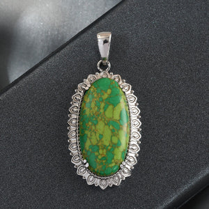 Mojave Green Turquoise Solitaire Pendant