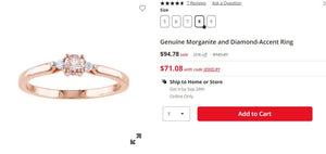 Premium Marropino Morganite Ring Size 9