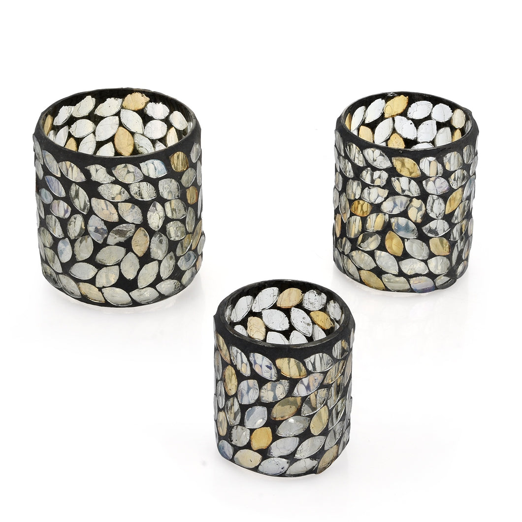 Set of 3 Mosaic Tea Light Candle Holders