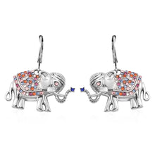 Load image into Gallery viewer, Multi Color Austrian Crystal Elephant Earrings

