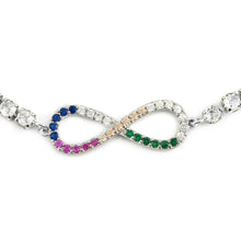 Load image into Gallery viewer, Multi Color Simulated Diamond Infinity Bolo Bracelet
