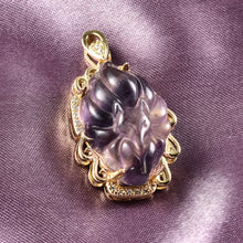 Load image into Gallery viewer, Carved Multi Flourite Pendant Necklace
