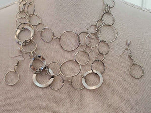 Multi Hoop Necklace and Earrings