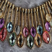 Load image into Gallery viewer, Multi color gemstone drop necklace Necklace Whimsicalia 
