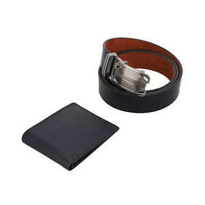 Men's 100% Genuine Leather Belt and RFID Wallet Brown or Navy