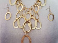 Load image into Gallery viewer, Oval Shape Hoop Necklace and Earrings
