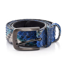 Load image into Gallery viewer, Men&#39;s 100% Natural Python Leather Belt Handcrafted

